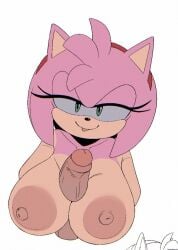 2d 2d_(artwork) 2d_artwork a_name_for_me amy_rose anon anthro_female big_areola big_breasts big_nipples big_penis boobjob breasts comission diadem exposed_breasts eyelashes female flat_colors furry_female green_eyes half-closed_eyes hereapathy human_on_anthro human_on_furry large_breasts male_human/female_anthro paizuri pink_fur seductive seductive_eyes seductive_look seductive_smile sega sonic_(series) sonic_the_hedgehog_(series) titjob tits_out tongue_out wip work_in_progress