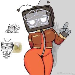 1girls backrooms breasts chibi el_ultimo_tvnauta female flower mexican mexican_female orange_clothing orange_jumpsuit perfectos_desconocidos tv tv_head tv_nauta youtube_hispanic