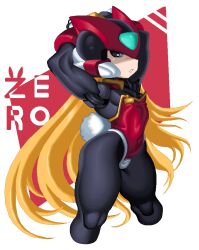 1boy android bodysuit bunny_tail bunnysuit femboy male_only mega_man mega_man_zero navel riso robot thick_thighs thighs zero_(mega_man)