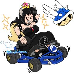 blue_shell breasts funnyhoohooman goth goth_girl mario_kart super_crown tagme tagme_(character) thighs