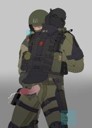 2boys bale call_of_duty clothed dmitry_bale fraternity gay gloved_handjob handjob hands_behind_back jerkingoff lad male_only manly mask masked_male military military_uniform moya_komnata nikto penis_out russian stroking_penis tactical_gear uniform yaoi