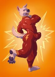 anthro bodysuit bolt_(character) bolt_(film) bulge canine clothing disney erection erection_under_clothes male male_only mammal solo thepurp tight_clothing