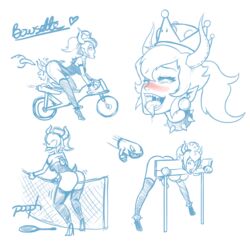 1girls ahe_gao areolae ass bowsette breasts bullet_bill clothing curvy donkey_kong donkey_kong_(series) erect_nipples female female_only female_penetrated femsub genderswap large_ass large_breasts mario_(series) mario_kart mario_tennis masturbation monochrome multiple_views new_super_mario_bros._u_deluxe nintendo nipples open_mouth panties pillory ponytail pooph public_masturbation rolling_eyes simple_background sketch smile stockings stocks teeth tied_hair tongue tongue_out