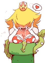 1girls animated between_breasts big_breasts blonde_hair blush breasts cleavage diives drooling elbow_gloves fangs female female_only gloves hair_over_eyes headset heart horny large_breasts looking_at_viewer mario_(series) new_super_mario_bros._u_deluxe nintendo no_eyes open_mouth patreon piranette piranha_plant sharp_teeth smile solo super_crown tentacles text warp_pipe watermark wet