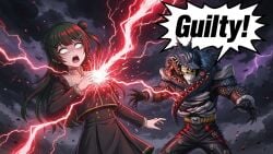 ai_generated bang_dream! crossover grok kamen_rider_zeztz_(series) lightning_bolt