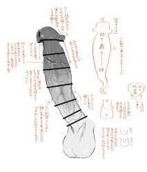 1boy bar_censor censored deka_(deka_4242) erection greyscale highres how_to large_penis monochrome non-web_source original penis penis_focus precum precum_drip simple_background source_request tagme testicles translation_request veins veiny_penis white_background