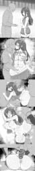 1boy 1boy1girl 1girl1boy 1girls against_wall black_and_white comic fingering from_behind hololive hololive_japan sakanaya_(sakanaya952) sex sex_from_behind tokino_sora
