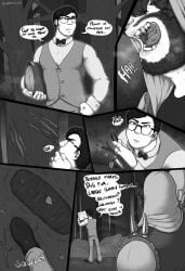 2d 2d_(artwork) 2d_artwork blue_eyes brown_hair chest chest_hair chest_tuft comic comic_page facial_hair hairy hairy_chest hairy_male kyle_langdon_(sabbasarts) male muscular muscular_male page_1 page_number sabbasarts tagme thick thick_ass thick_body thick_thighs