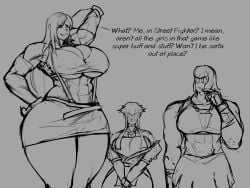 3girls abs athletic athletic_female beefy beefy_girl big_boobs big_breasts bigger_female boobs breasts capcom clothed clothed_female crossover final_fantasy final_fantasy_vii height_difference huge_boobs huge_breasts hypocrite lapotato_prime larger_female larger_female_smaller_female manon_legrand marisa_rossetti muscular muscular_female size_difference square_enix street_fighter street_fighter_6 thick_thighs thighs tifa_lockhart toned toned_female unaware voluptuous voluptuous_female