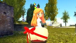 big_ass big_ass_(female) big_ass_cheeks big_asscheeks big_booty big_booty_(female) big_booty_cheeks big_bubble_butt big_bum big_butt big_butt_(female) big_butt_cheeks big_buttcheeks birthday bottomless bottomless_female bow_ribbon bubble_ass bubble_ass_(female) bubble_booty bubble_booty_(female) bubble_bum bubble_butt bubble_butt_(female) cake freckled_butt freckles_on_ass kaibernation looking_at_viewer meggy_spletzer smg4 smiling_at_viewer uwu uwu_face
