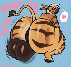 1boy annacrazytoivo anthro balls big_ass big_ass_(male) big_balls big_butt blonde_hair furry huge_ass huge_butt male male_only solo solo_focus solo_male