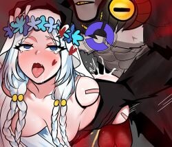 after_rape after_sex ahe_gao amputee blue_eyes blue_hair blush creampie defeated defeated_heroine doll doll_joints drooling elden_ring elden_ring_nightreign empty_eyes female_penetrated heart hearts held_up helpless quadruple_amputee rape revenant_(nightreign) smilingchaos tears trembling