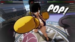 1boy 1girls 3d 3d_(artwork) big_breasts black_hair boxing boxing_gloves boxing_ring breasts chalkfights chichi cleavage dragon_ball dragon_ball_z femdom fight fighting fighting_ring hair_bun health_bar huge_breasts large_breasts male_pov milf mixed_boxing pov punch punching punching_face punching_viewer short_hair slingshot_swimsuit swimsuit thick thick_thighs thighs wide_hips