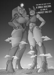 accidental_destruction alien alien_girl alien_humanoid big_boobs big_breasts big_d0rk boobs breasts giantess giga_giantess jenny_wakeman large_boobs large_breasts my_life_as_a_teenage_robot nickelodeon nicktoons older_female robot robot_girl smug smug_face smug_female smug_girl smug_grin unaware vexus xj-9 xj9 younger_female