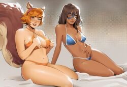 2girls aged_up agents_of_atlas ai_generated avengers big_ass big_breasts big_thighs breasts brown-skinned_female brown_body brown_skin champions_(marvel) chest curvaceous curvy curvy_figure dark-skinned_female dark_skin digital_media_(artwork) doreen_green female furry_tail hips hourglass_figure huge_ass huge_breasts huge_thighs inhuman kamala_khan large_ass large_breasts large_thighs legs light-skinned_female light_skin marvel marvel_comics marvel_rivals mature mature_female ms._marvel ms._marvel_(kamala_khan) mutant mutant_(marvel) mutate_(marvel) new_avengers phophopho slim_waist squirrel_ears squirrel_girl squirrel_girl_(marvel) squirrel_girl_(marvel_rivals) squirrel_tail tail thick thick_hips thick_legs thick_thighs thighs voluptuous waist wide_hips wide_thighs young_avengers