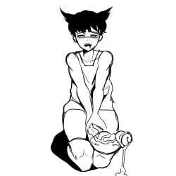 1boy awe blush boner goodhorny69 jiji_(goodhorny69) oc original_character precum sitting