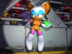3d blue_eyeshadow breasts chaos_emerald female green_eyes gun_hunter meltyware nipples on_model pubes rouge_the_bat smile sonic_(series) sonic_adventure_2 sonic_the_hedgehog_(series) vagina