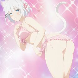 ai_generated completely_nude_female cute_face large_ass large_butt looking_at_viewer medium_breasts nude_female pink_background pussy pussy_focus siesta_(tantei_wa_mou_shindeiru) tagme tantei_wa_mou_shindeiru undressing video white_hair white_skin
