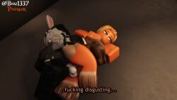 1boy 1girls 3d alley alleyway ambiguous_penetration animated berz1337 dialogue disgusted english_text moaning outdoors pleasure_face roblox robloxian self_upload sound tagme text unwanted_sex video