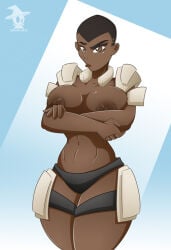 1girls 2015 big_breasts breasts dark-skinned_female dark_skin female female_only huge_breasts obhan saints_row saints_row_the_third short_hair solo solo_female tagme_(character) very_short_hair