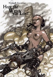 1girls 2009 bald bald_female black_hair breasts dark-skinned_female dark_skin female female_only gun native_american native_american_female nipples original original_character revolver small_breasts tagme_(artist) topless wild_west