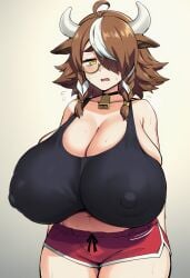 1girl 1girls 2026 2d 2d_(artwork) 2d_artwork ahoge ai ai-created ai_art ai_assisted ai_generated animal_ears animal_humanoid bangs bare_shoulders big_ass big_breasts big_butt big_hair big_thighs black_shirt blush blushing braid braided_hair braids breasts breasts_bigger_than_head brown_hair butt choker cleavage cow_ears cow_girl cow_horns cowbell curvy curvy_body curvy_female curvy_figure digital_art digital_drawing digital_drawing_(artwork) digital_media digital_media_(artwork) digital_painting_(artwork) dolphin_shorts exposed_shoulders eyebags female female_focus female_only freckles freckles_on_breasts freckles_on_face freckles_on_shoulders glasses hair hair_over_one_eye hikikomori horns huge_breasts humanoid humanoid_female kemonomimi kneesocks large_breasts messy_hair milf milf_body millie_(sugartwist) monster_girl multicolored_hair neet neet_girl nipple_bulge nipple_outline nipples nipples_visible_through_clothing no_bra oc one_eye_covered one_eye_obstructed original original_art original_artwork original_character original_characters otaku pale pale-skin pale-skinned_female pale_skin pale_skinned_female sagging_breasts saggy_breasts shirt short_hair shorts shortstack solo solo_female solo_focus standing sugartwist sweat sweatdrop sweating sweaty sweaty_body thick thick_ass thick_butt thick_eyebrows thick_hips thick_legs thick_thighs top_heavy twin_braids twinbraids upper_body white_bangs white_hair wide_hips wide_thighs yellow_eyes