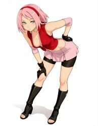 1girls ai_generated green_eyes naruto naruto_(series) naruto_shippuden pink_hair sakura_haruno short_hair tagme
