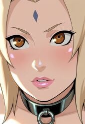1girls ai_generated blonde_hair brown_eyes collar naruto naruto_(series) slave slave_collar solo solo_focus tagme tsunade
