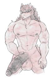 abs anthro big_balls big_penis equine hair_over_eyes holding_penis hornbunxx horse huge_cock long_hair long_penis looking_away male male_only messy_hair muscular muscular_male nipples oc original_character penis presenting_penis simple_background simple_shading solo toned_body white_background
