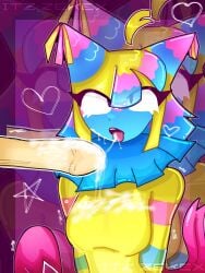 2025 anal cat_ears cum cum_in_mouth cum_in_penis cum_on_breasts cum_on_face dandy's_world dandys_world dick embarrassed female game heart high_quality itz_zekex_(artist) penis pinata pink_tail purple_background rainbow_hair roblox roblox_game star tagme tail video_game_character watermark y/n yatta_(dandy's_world) you