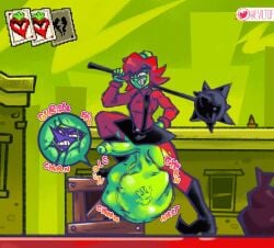 1futa 1futa1girl 1futanari 1girl1futa 1girls annie_bell antonblast ball_vore big_eyebrows black_skirt churn cock_vore color colored crate cum_digestion eviltqf female female_pred female_prey futanari green_skin gurgle huge_cock hyper_balls intersex mace nina_smell no_text penis purple_skin red_hair ripped_pants slosh sloshing_balls smug smug_expression smug_eyes smug_face smug_grin smug_smile strong_futanari struggling struggling_prey struggling_to_get_out unwilling_prey