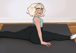 10centsworth big_ass blonde_female blushed_face disney_xd freckles freckles_on_face green_eyes jackie_lynn_thomas leggings short_hair smile split star_vs_the_forces_of_evil