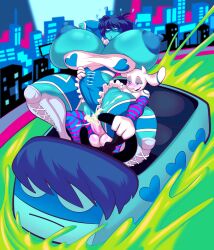 absurd_res acid anthro arm_warmers armwear balls big_breasts blue_body blue_nipples blue_skin bodily_fluids bovid breasts capcom caprine car clothed clothing cosplay crossover crossover_cosplay cum cum_in_pussy cum_inside deltarune digital_media_(artwork) duo erection female fur genital_fluids genitals goat hair heart_symbol hi_res horn huge_breasts human hyper hyper_breasts kris_(deltarune) kris_female_(deltarune) legwear male male/female mammal markings muzarello nipples penetration penis pussy rainbow_mika_(cosplay) sam_(steamyfur) sex sex_while_driving stockings street_fighter undertale_(series) vehicle white_body white_fur