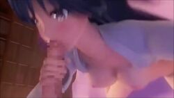 1boy 1girls 3d animated black_hair blowjob bouncing_breasts breasts censored cock_worship fellatio handjob kotegawa_yui large_breasts long_hair mm-star moaning nipples open_shirt oral penis sound tagme to_love-ru video yuuki_rito