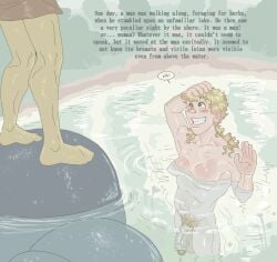 2boys big_balls big_penis big_thighs blonde-haired_male blonde_hair blonde_pubic_hair breasts breasts_out caught caught_naked digital_drawing_(artwork) digital_media_(artwork) disabled disabled_male discovered dumb_male edward_the_simple english english_text fish found green_eyes gynecomastia hair_down idiot innocent innocent_boy innocent_expression innocent_smile intellectual_disability lake lakeside looking_up looking_up_at_another male male_only male_with_breasts man_with_breasts man_with_woman_breasts medieval_clothing medium_breasts mental_disability mentally_deficient mr_shrink muscular naked naked_male non-verbal non-verbal_character original original_character original_characters pale-skinned_male pale_skin rat_tail rocks running_away slightly_chubby smiling smiling_at_another standing_on_rock stone stones tights too_dumb_to_live tunic unable_to_consent waving wildlife