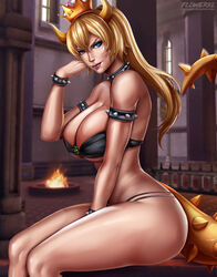 bowsette from mario (series) by flowerxl