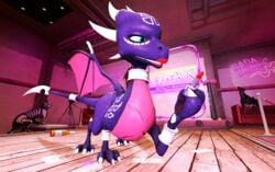 3d ardi_pink canine cynder dragon feral group lipstick lipstick_on_muzzle male mammal penis red_lipstick scalie solo source_filmmaker spyro_the_dragon strip_club video_games