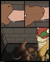 2012 4:5 alexgoneloco animal_genitalia anthro anthro_on_anthro anthro_penetrated anthro_penetrating anthro_penetrating_anthro anthro_penetrating_male black_border bodily_fluids border bound bowser bracelet brick brick_wall brown_body brown_fur comic digital_media_(artwork) dungeon duo erection fellatio forced fur genital_slit genitals hair horn humanoid_genitalia jewelry kneeling koopa male male/male male_anthro male_on_anthro male_penetrated male_penetrating male_penetrating_anthro male_penetrating_male mammal mario_bros membrane_(anatomy) membranous_wings murid murine nintendo nude oral oral_penetration penetration penile penis pink_genitals pink_penis plaguerat_(character) rat red_eyes red_hair reptile rodent saliva scales scalie sex smile spiked_bracelet spikes standing tail tongue vein veiny_penis wall_(structure) wings yellow_body yellow_scales