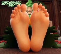 1boy 3d barefoot big_feet christmas christmas_lights christmas_tree christmas_tree_costume christmas_wreath clothed english_text feet flip_flops foot_fetish foot_focus fortnite fortnite:_battle_royale gay ghillie_suit gloating indoors jonesy_(fortnite) looking_at_viewer lt._evergreen male male_only mrgtsfloop ornament presenting presenting_feet presenting_soles ribbon ribbons soles solo solo_focus solo_male talking_to_viewer text winterfest wreath