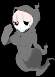 1girls anthro black_background breasts cloroxformius duskull female_only ghost half-closed_eyes hood nintendo nipples nude pink_hair pokemon pokemon_rse red_eyes wide_hips