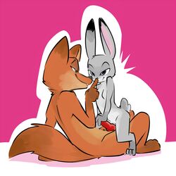 animal_genitalia animal_penis anthro boop canine canine_penis cute disney duo eye_contact female flat_chest fox half-closed_eyes hand_on_penis imminent_sex interspecies judy_hopps knot lagomorph larger_male long_ears male mammal nick_wilde nontoxo nose_boop nude on_lap penis predator/prey rabbit red_penis sex size_difference smaller_female straight zootopia