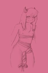 anthro bedroom_eyes bovid caprine clothed clothing deltarune femboy flaccid fluffy genitals goat hi_res horn insate long_penis male mammal narrowed_eyes nipples partially_clothed penis ralsei seductive smile solo undertale_(series)