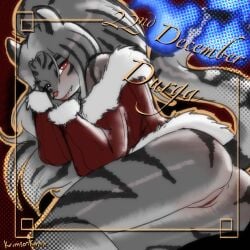 catgirl christmas cute durga_(tokyo_afterschool_summoners) furry krimson_karma pussy tokyo_afterschool_summoners