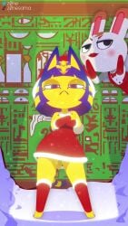 2d 2d_animation animal_crossing animated ankha ankha_(animal_crossing) anthro anthro_only bonbon_(animal_crossing) christmas dancing doubutsu_no_mori k.k._slider minus8 music nairu_(doubutsu_no_mori) nintendo santa_costume santa_hat sound tagme tiffany_(animal_crossing) video video_games zone