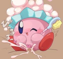 2024 blush blush cum cum_in_pussy heart heart_censor japanese_text kirby kirby_(series) looking_at_viewer nintendo penis poi_(artist) pointless_censoring pussy rule_63 sex staring_at_viewer sweat sweating tagme waddling_head