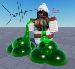 3d artist_request big_breasts breast_expansion expansion_sequence exposed_breasts roblox slime