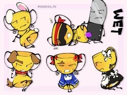 bunny_ears bunny_tail collar cum_drip dog_ears dog_tail dress dress_up gay_sex ii inanimate_insanity knife_(ii) maid maid_uniform object_show object_shows osc outfit penetration sex_toy sonia0_90 suggestive suggestive_pose trophy_(ii) wet