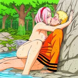 1boy 1girls against_natural_surface against_surface ai_generated blush boruto:_naruto_next_generations bottomless bottomless_male breasts cheating cheating_husband cheating_mother cheating_wife couple cowgirl_position cum embrace female grai hairband height_difference hugging jackat kissing larger_male light-skinned_female light_skin long_hair looking_at_another lotus_position male male/female manga_style masashi_kishimoto_style medium_breasts naruto naruto_(series) nature netorare ntr outdoors pale-skinned_female pale_skin penis pink_hair pussy romantic romantic_couple sakura_haruno sex short_hair sideboob sitting sitting_on_lap sitting_on_person size_difference slim_waist smaller_female straddling uzumaki_naruto vaginal_penetration yellow_hair