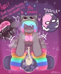 1boy 1girls after_sex anthro belly belly_button chubby chubby_female commission cum cum_in_pussy cum_inside dripping dripping_cum feline furry greenstar impregnation incest massive_thighs medium_breasts nyan_cat original original_character rainbow_hair roblox robloxian straight thick_thighs wide_hips xray_view