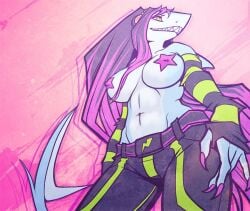 1girls accurate_art_style anthro anthro_only anthro_shark edit female_only furry furry_only halley_labs humanoid humanoid_only lapfox_trax mayhem_(renard) non-human non-human_only not_sex shark shark_furry shark_humanoid sharp_fingernails sharp_nails solo squeedgemonster vulpvibe